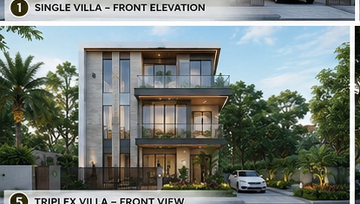 Triplex Villa – Front View