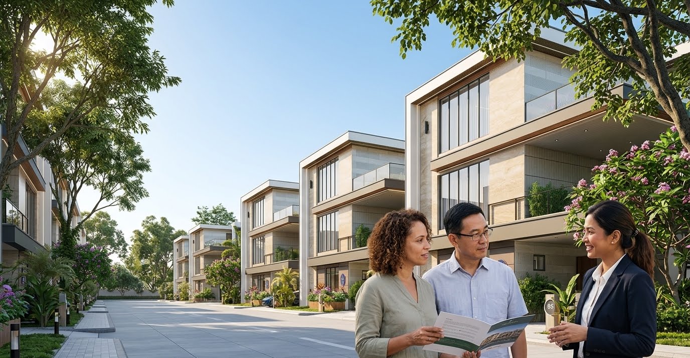 Luxury villa community internal street